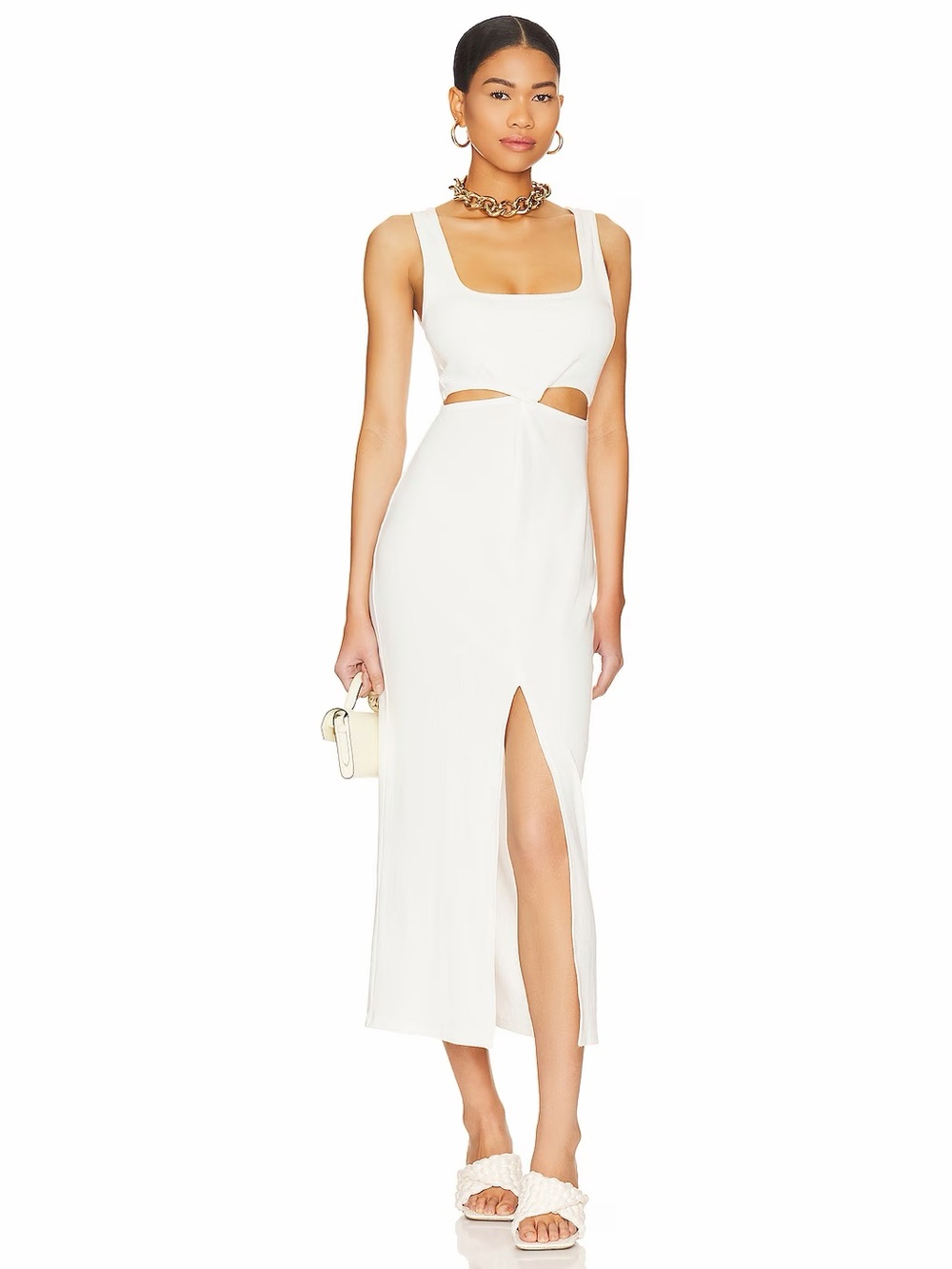 l*space Skyler Ribbed Cutout Midi Dress Women’s XS NEW